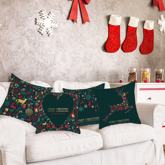 4X Green Christmas Pillowcase Xmas Throw Pillow Case Cushion Cover Style 1 2 3 4