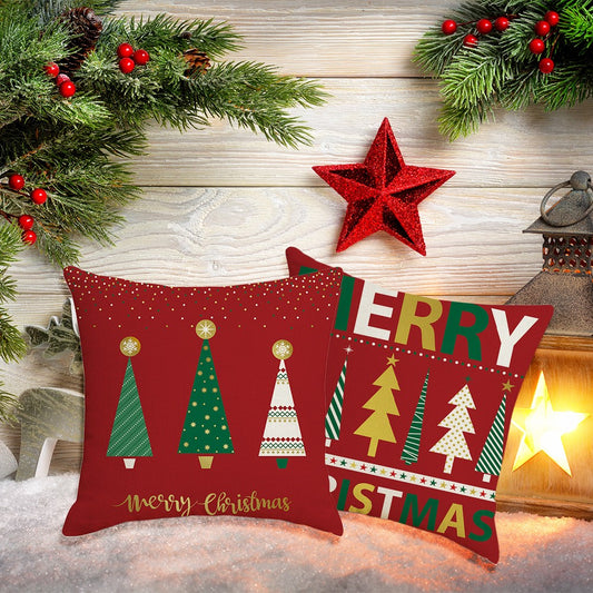 2X Merry Christmas Pillowcase Xmas Throw Pillow Cas Cushion Cover Style 2 3