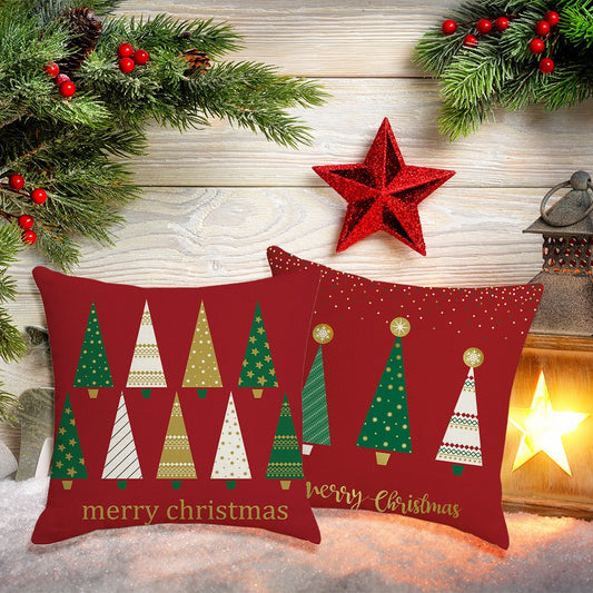 2X Merry Christmas Pillowcase Xmas Throw Pillow Cas Cushion Cover Style 3 4