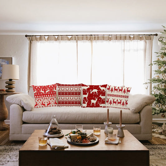 4X Merry Christmas Pillowcase Xmas Throw Pillow Case Cushion Cover Style 1 2 3 4