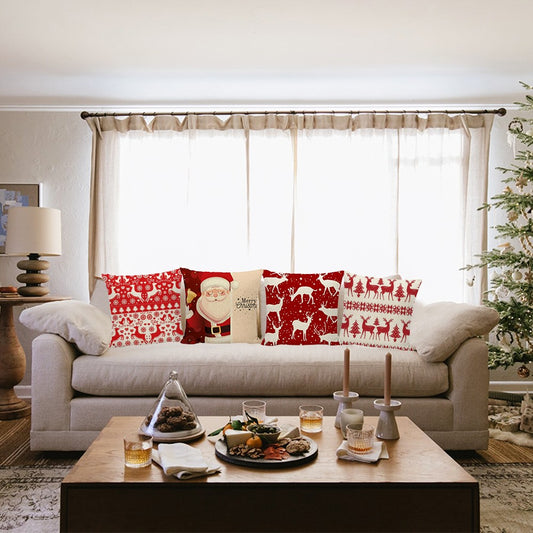 4X Merry Christmas Pillowcase Xmas Throw Pillow Case Cushion Cover Style 1 2 4 5