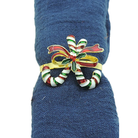 4 X Bow Christmas Napkin Rings Napkin Holder Rings Xmas Table Decoration