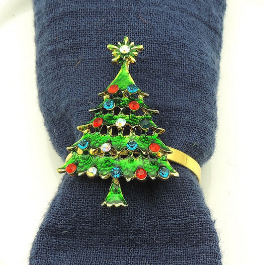 4X Christmas Tree Christmas Napkin Ring Napkin Holder Ring Xmas Table Decoration