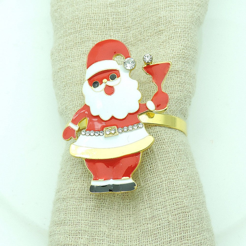 8 X Santa Claus Christmas Napkin Rings Napkin Holder Rings Xmas Table Decoration