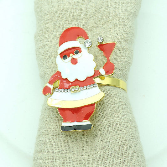 8 X Santa Claus Christmas Napkin Rings Napkin Holder Rings Xmas Table Decoration