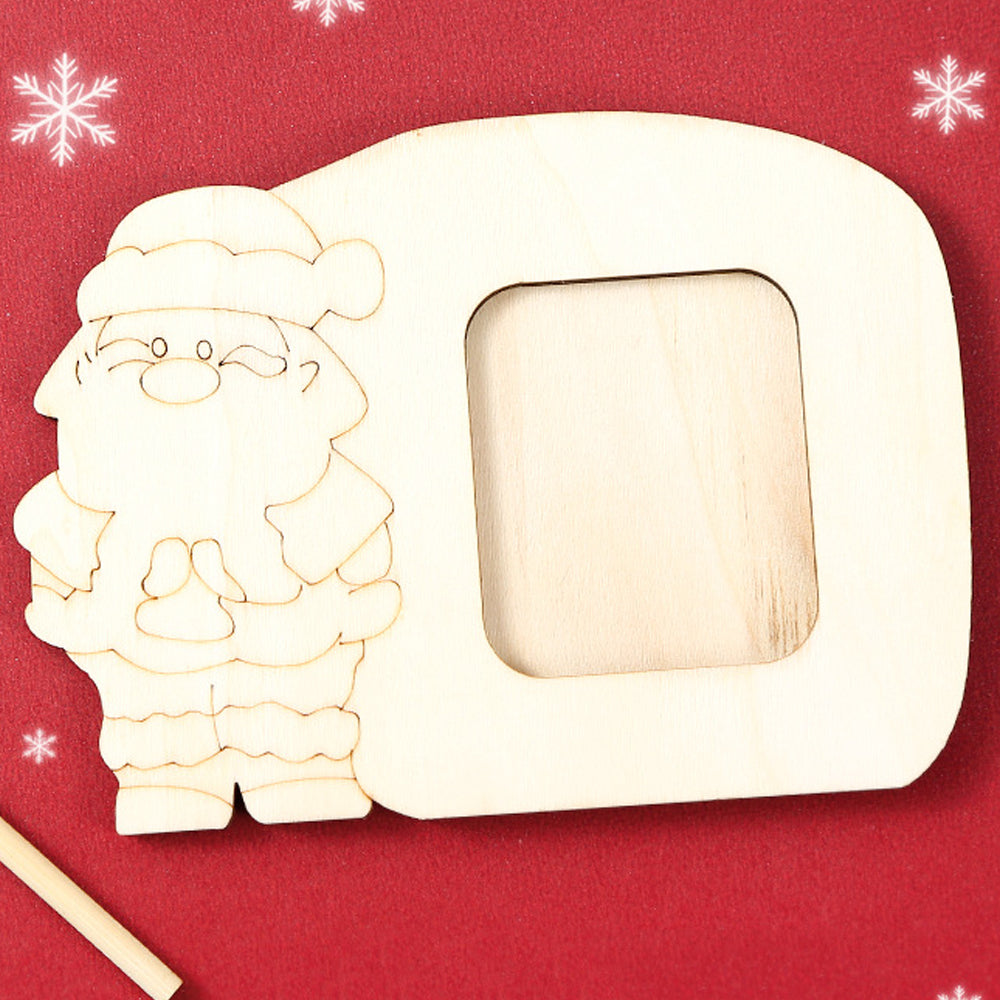 6PCS Christmas Kids DIY Painting Wooden Picture Photo Frames Xmas Decorations