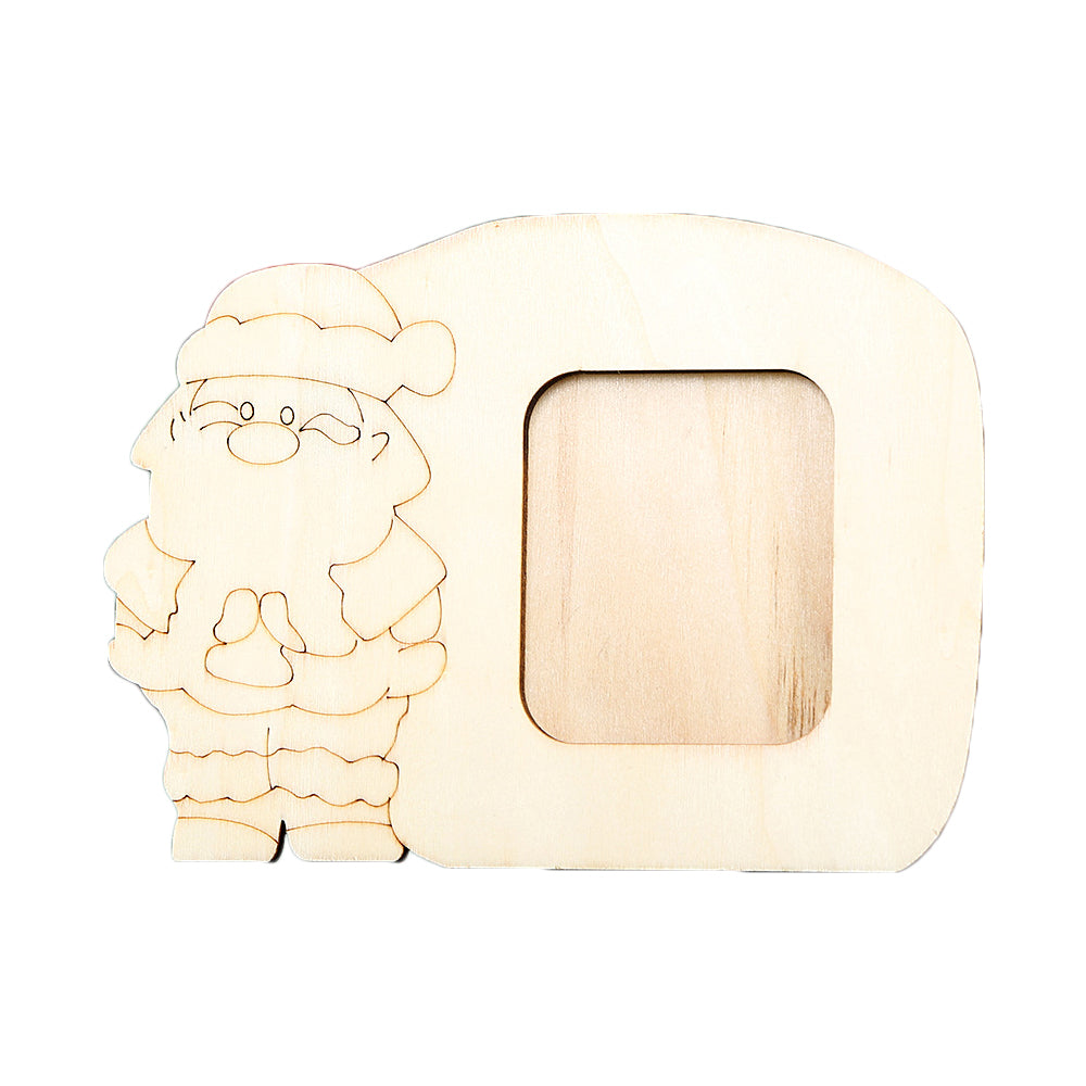 6PCS Christmas Kids DIY Painting Wooden Picture Photo Frames Xmas Decorations