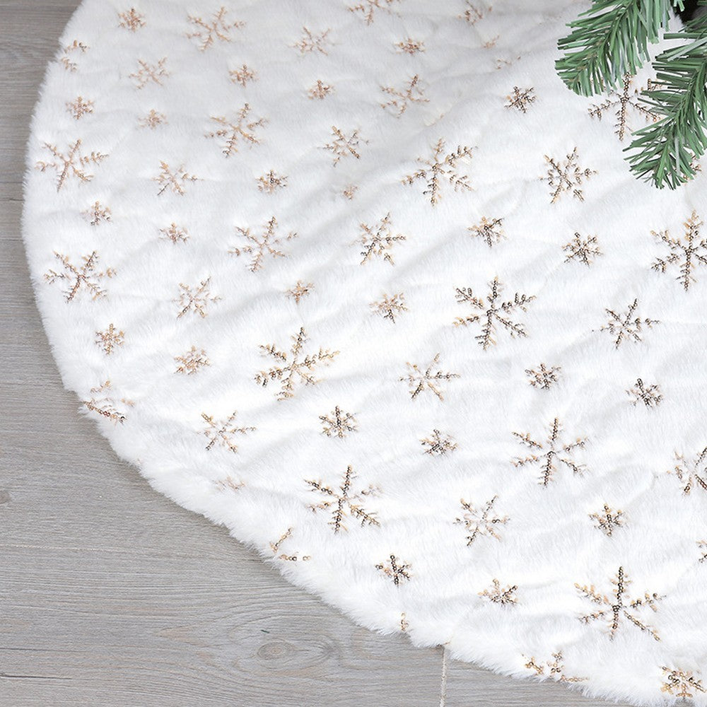 90cm Gold Sequin Christmas Tree Skirt Merry Christmas Decoration Xmas Home Decor