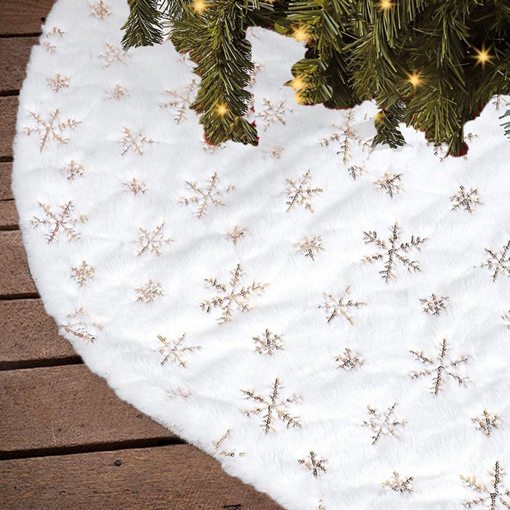 90cm Gold Sequin Christmas Tree Skirt Merry Christmas Decoration Xmas Home Decor