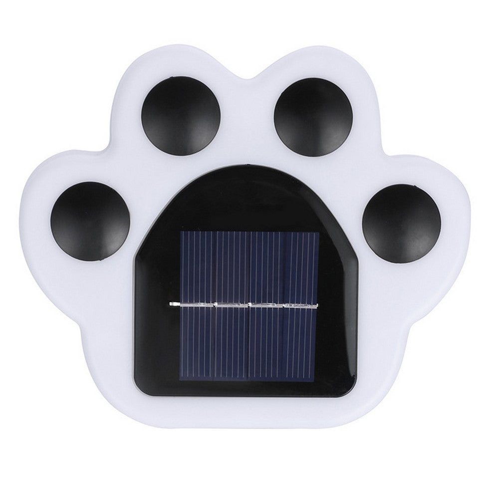 4 X White Solar Paw Print Light Paw Lamps Garden Yard Path Walkway Lighting