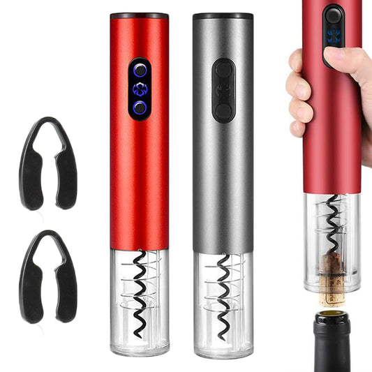 2 X Grey Red Electric Wine Bottle Opener Automatic Corkscrew Wine Opener