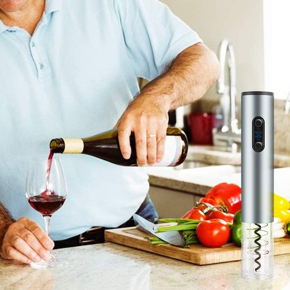 2 X Grey Red Electric Wine Bottle Opener Automatic Corkscrew Wine Opener
