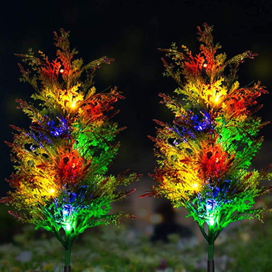 2 X Solar Powered Christmas Lamps Pine Lights Xmas Decoration for Garden Lawn Landscaping