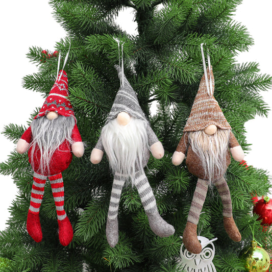 3 X Long Legs Christmas Hanging Gnome Ornaments Christmas Tree Xmas Pendant