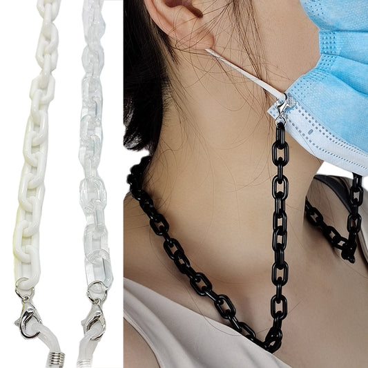 3X Clear Black White Acrylic Mask Chain Eyeglass Glasses Chains Sunglass Lanyard