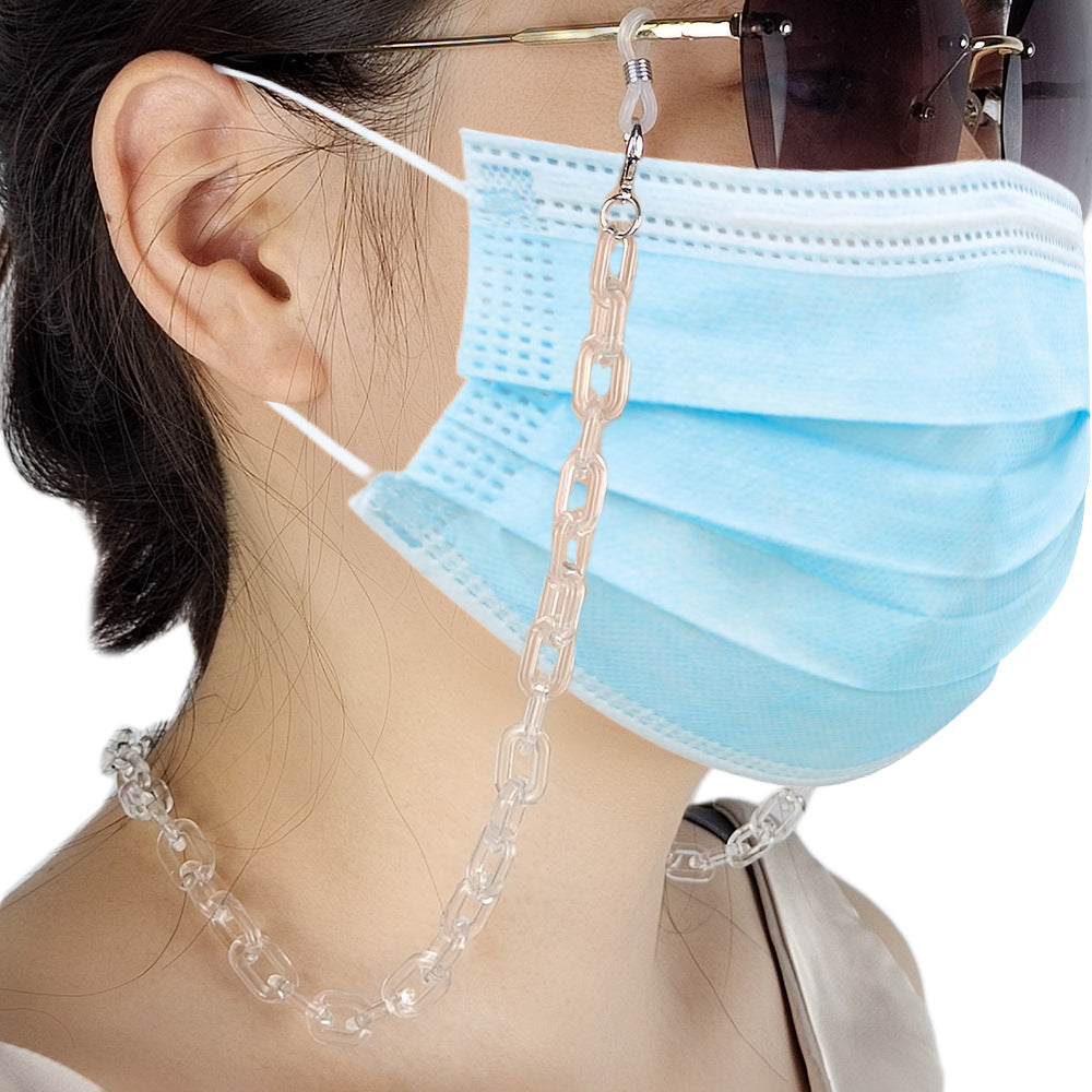 3X Clear Black White Acrylic Mask Chain Eyeglass Glasses Chains Sunglass Lanyard