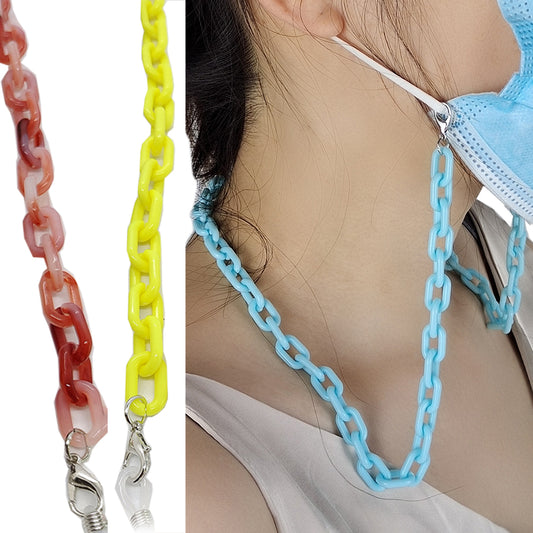 3X Blue Red Yellow Acrylic Mask Chain Eyeglass Glasses Chains Sunglass Lanyard