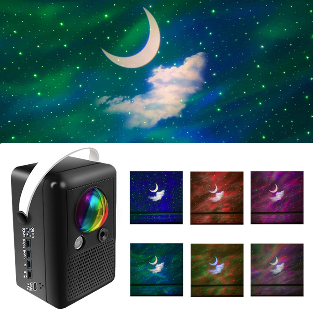 Black Star Sky Moon Projector Lamp Bluetooth LED Night Light