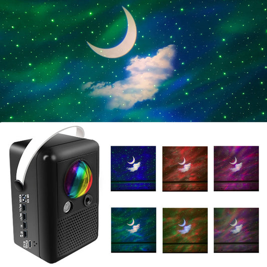 Black Star Sky Moon Projector Lamp Bluetooth LED Night Light