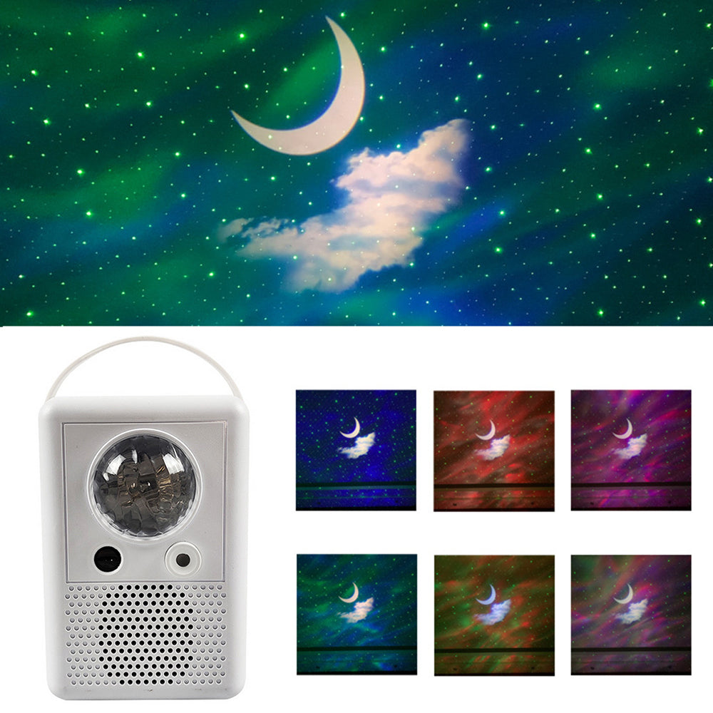 White Star Sky Moon Projector Lamp Bluetooth LED Night Light