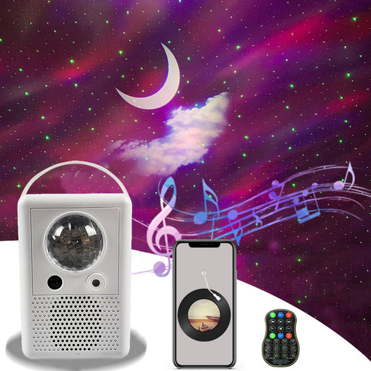 White Star Sky Moon Projector Lamp Bluetooth LED Night Light