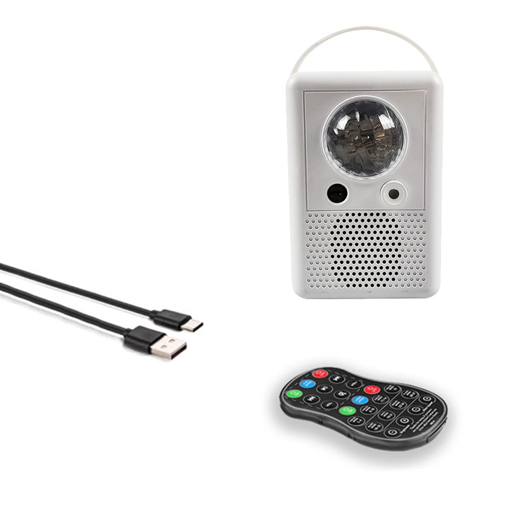 White Star Sky Moon Projector Lamp Bluetooth LED Night Light