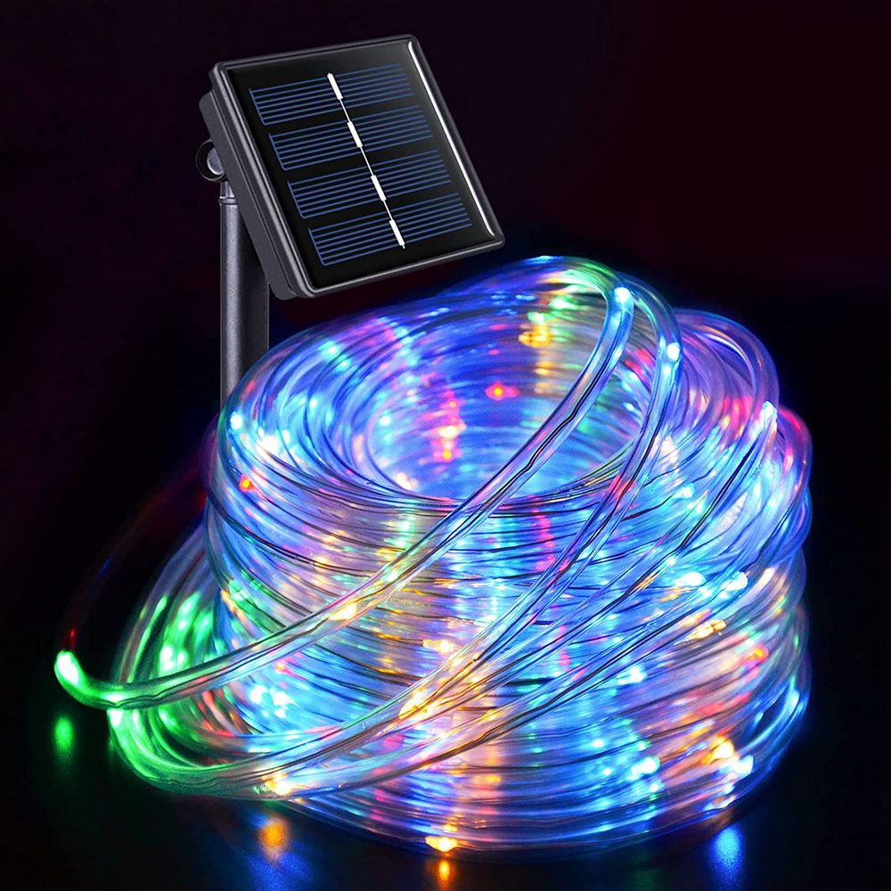 Multicolour 7 Meters 50LEDs Christmas Solar Power LED Solar Powered Rope Tube String Light