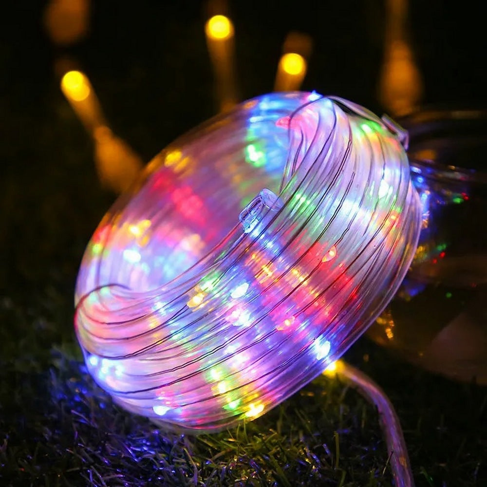 Multicolour 7 Meters 50LEDs Christmas Solar Power LED Solar Powered Rope Tube String Light