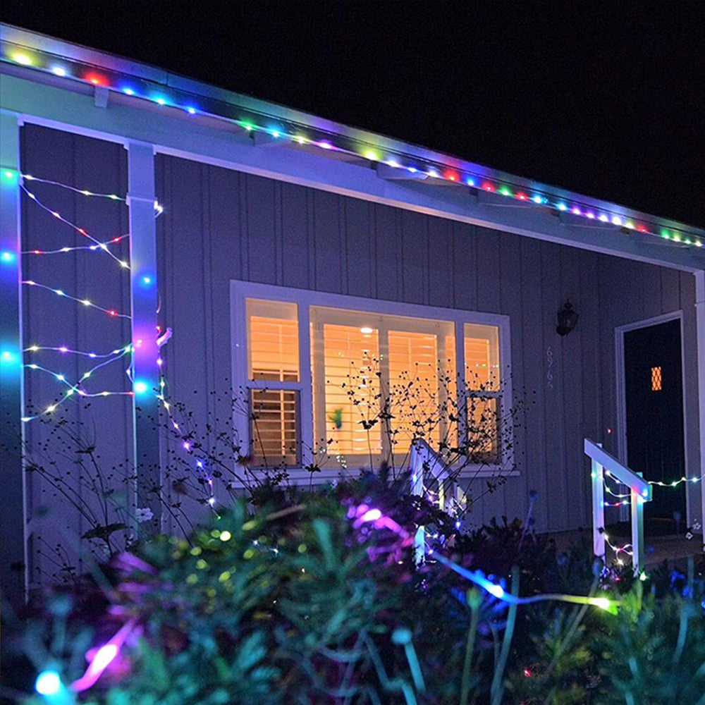 Multicolour 12 Meter 100LED Christmas Solar Power LED Solar Powered Rope Tube String Light