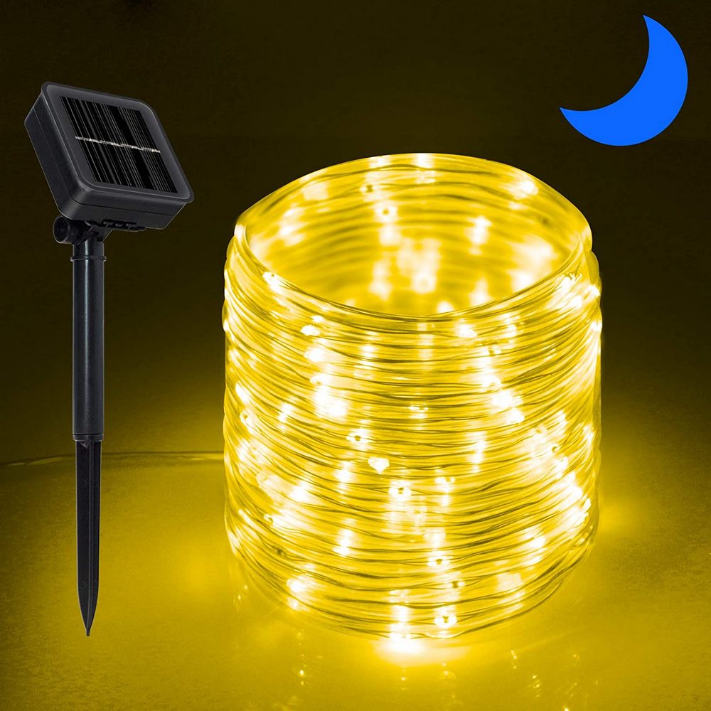 Warm White 7 Meters 50LEDs Christmas Solar Power LED Solar Powered Rope Tube String Light