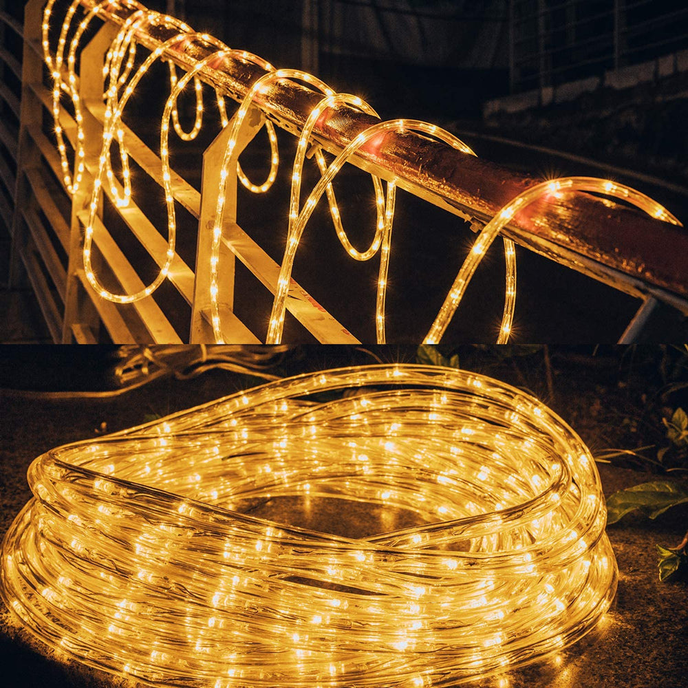 Warm White 7 Meters 50LEDs Christmas Solar Power LED Solar Powered Rope Tube String Light