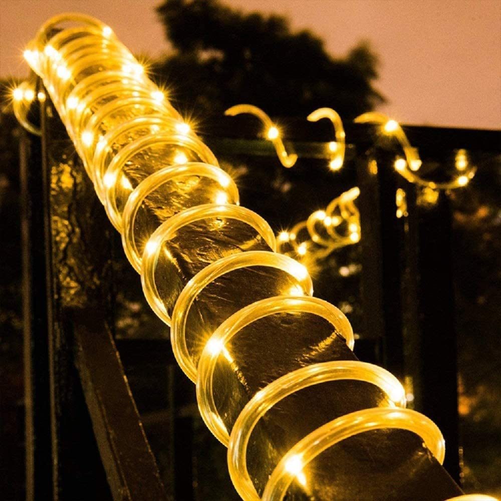 Warm White 7 Meters 50LEDs Christmas Solar Power LED Solar Powered Rope Tube String Light