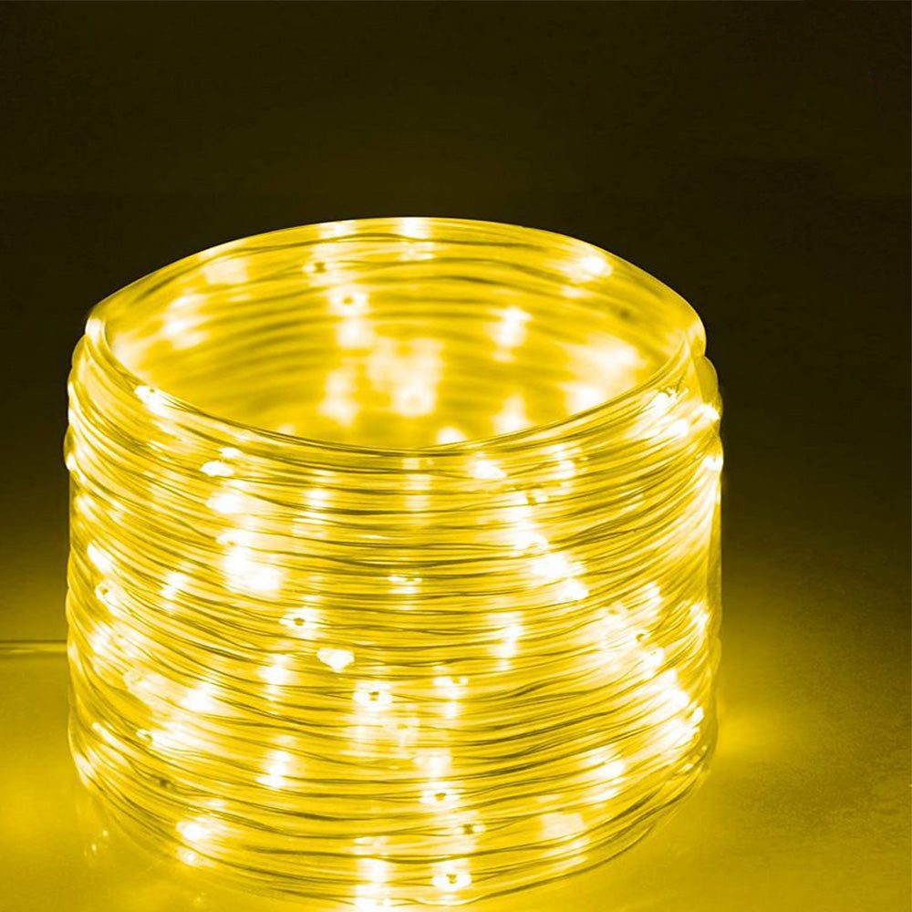 Warm White 12 Meter 100LED Christmas USB Powered Remote Control Rope Tube String Lights