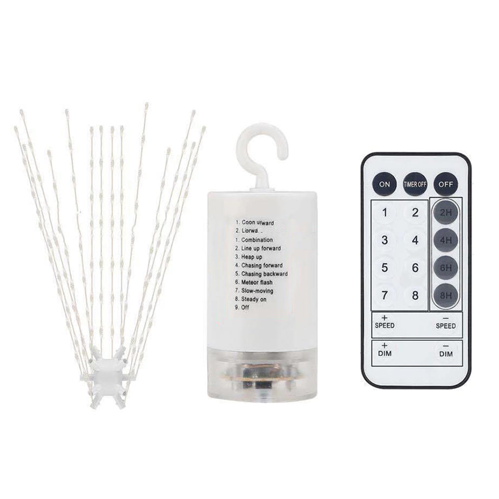 2 X Warm White Remote Battery Firework Meteor Light Christmas Starburst Lamp