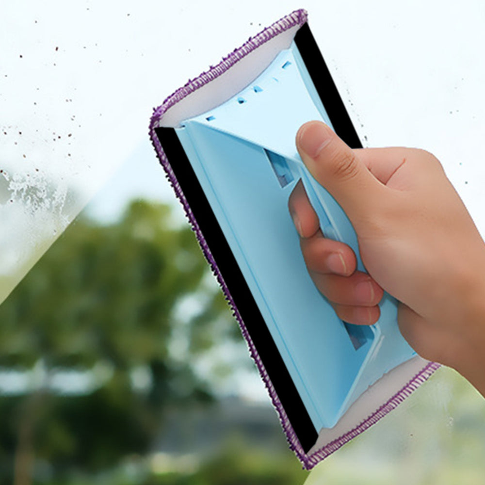 2 X Blue Pink 3 In 1 Window Groove Gap Cleaning Brush with 12 Cleaning Cloth