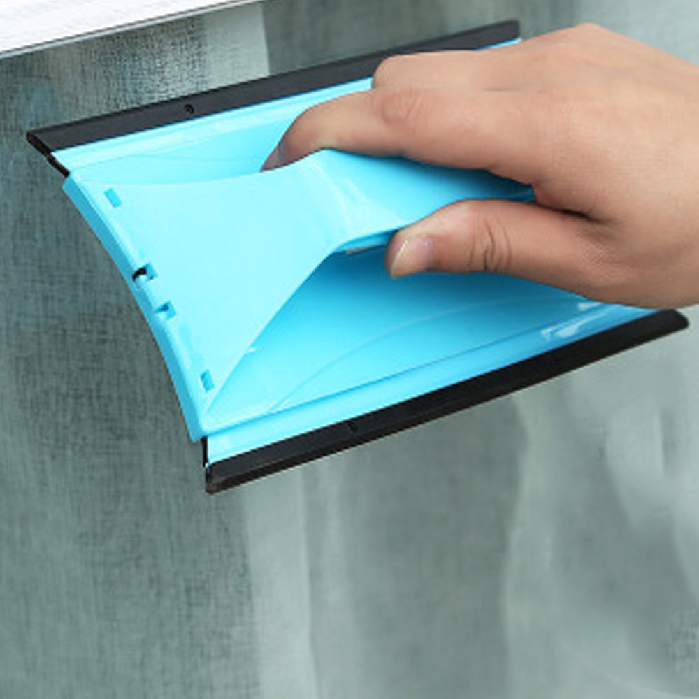 Blue 3 In 1 Window Groove Gap Cleaning Brush with Six Cleaning Cloth