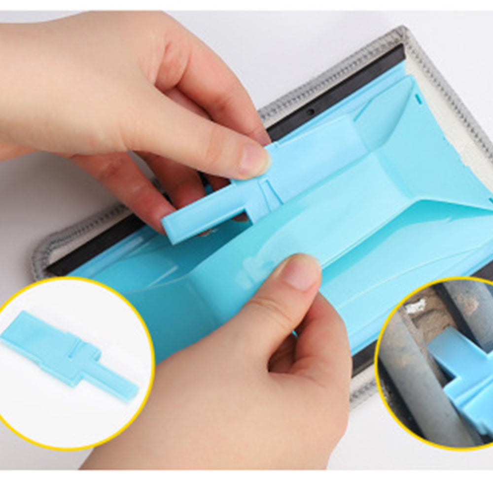 Blue 3 In 1 Window Groove Gap Cleaning Brush with Six Cleaning Cloth