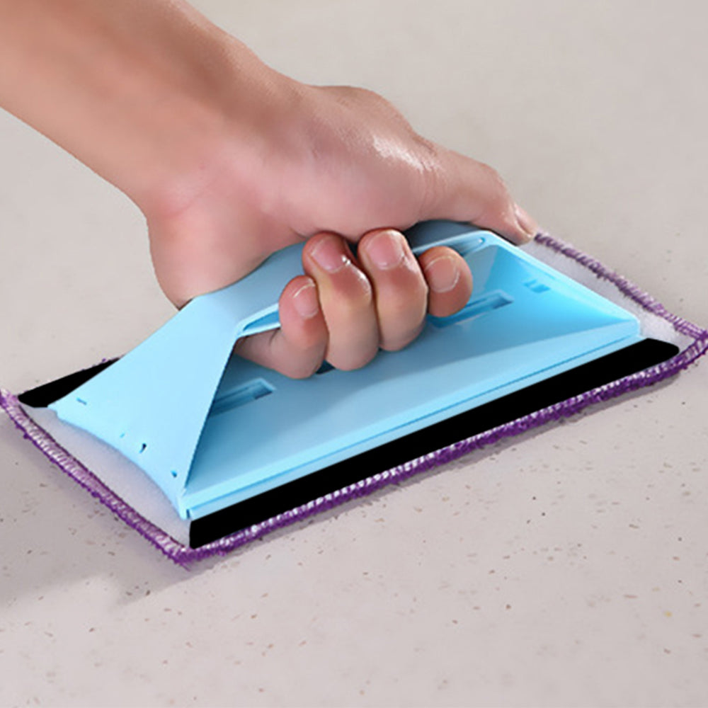 2 X Blue Pink 3 In 1 Window Groove Gap Cleaning Brush with 12 Cleaning Cloth