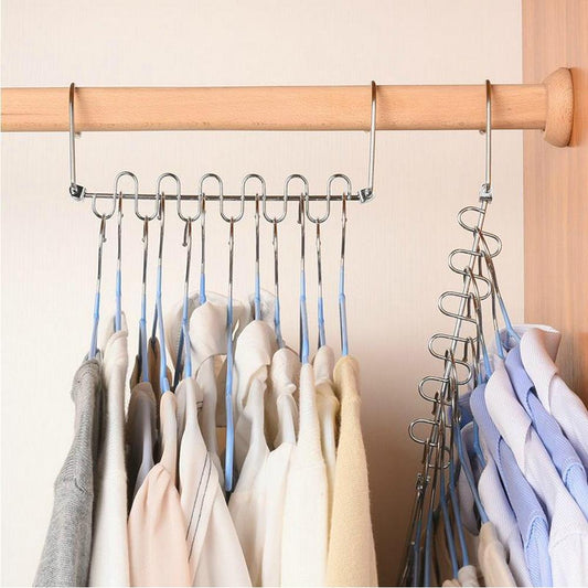 6 X Clothes Pants Hanger Space Saver Closet Organizer Rack
