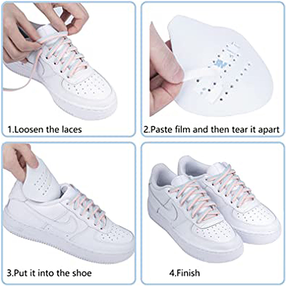 4 Pairs White Womens Shoe Anti Crease Protector Sneaker Shoes Crease Guard