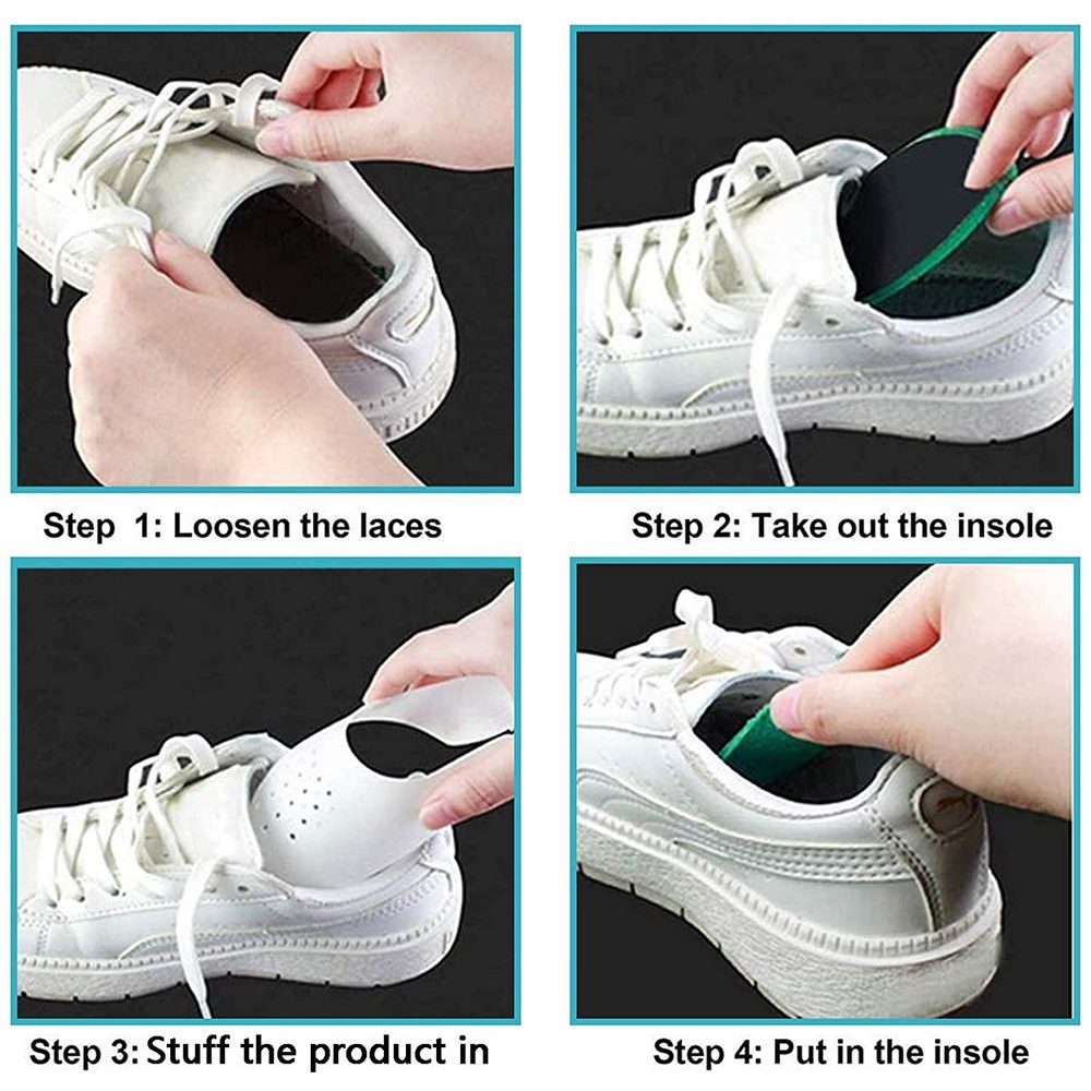 6 Pairs Women Shoe Anti Crease Protector Sneaker Shoes Crease Guard Black White