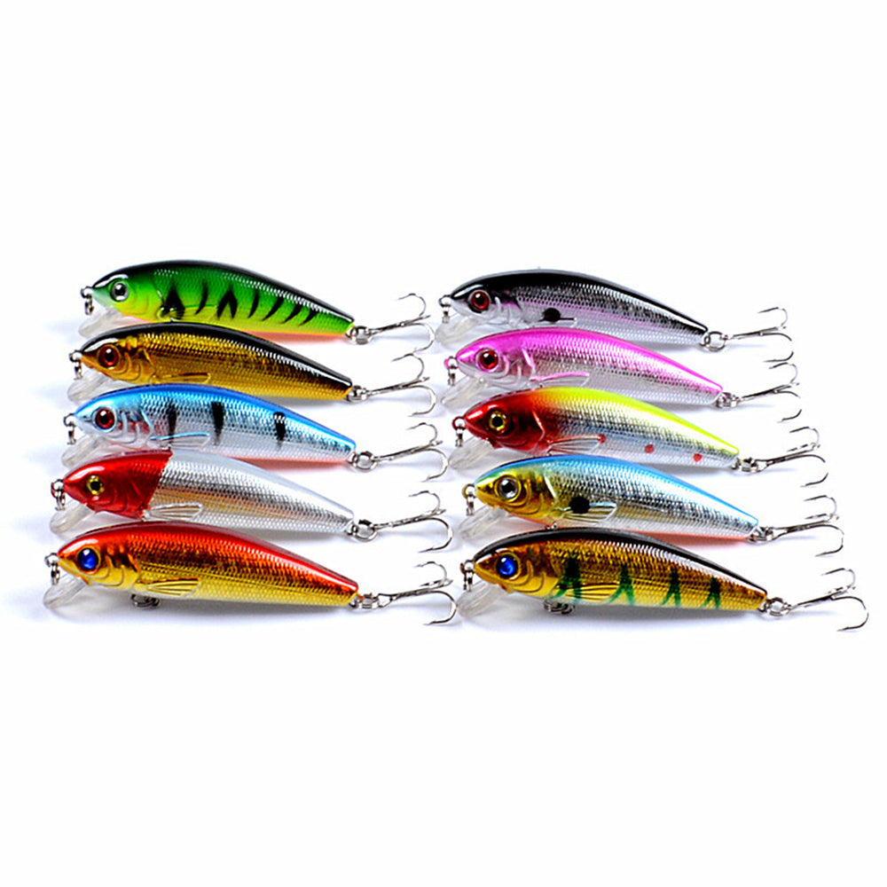 10pcs Fishing Lures Baits Set Bionic Minnow Fishing Bait with Box