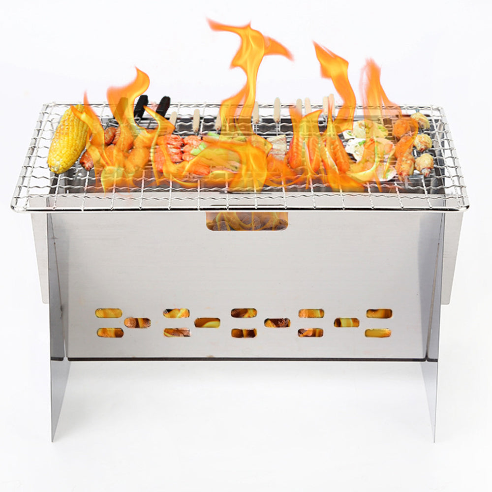 2 X Portable Mini Camping BBQ Grill with Barbecue Net