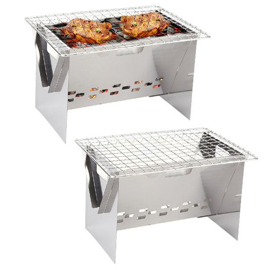 2 X Portable Mini Camping BBQ Grill with Barbecue Net