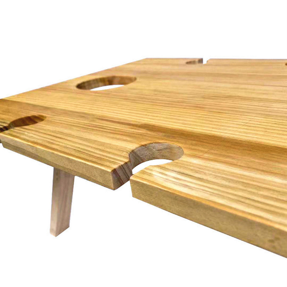 Medium Portable Wooden Folding Square Picnic Table Outdoor Mini Wine Rac