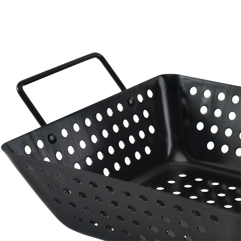 Style 1 Non Stick Perforated Grill Basket with Handle BBQ Wok Food Holder