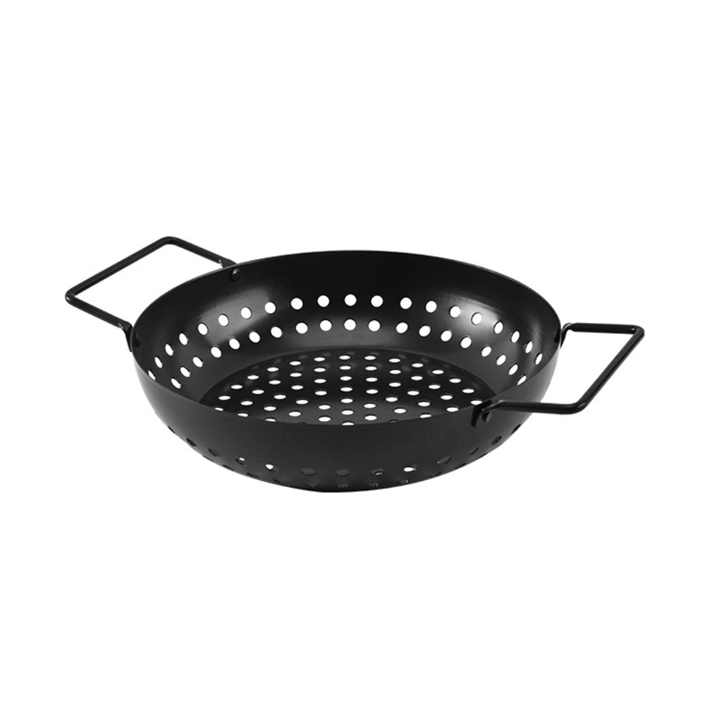 Style 3 Non Stick Perforated Grill Basket with Handle BBQ Wok Food Holder