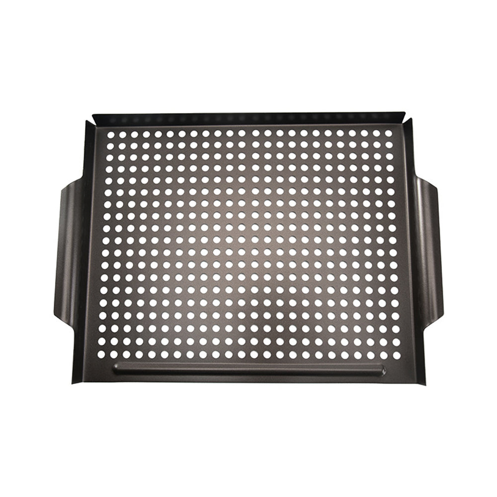 Rectangle Non-stick Perforated Grill Basket BBQ Wok Food Holder