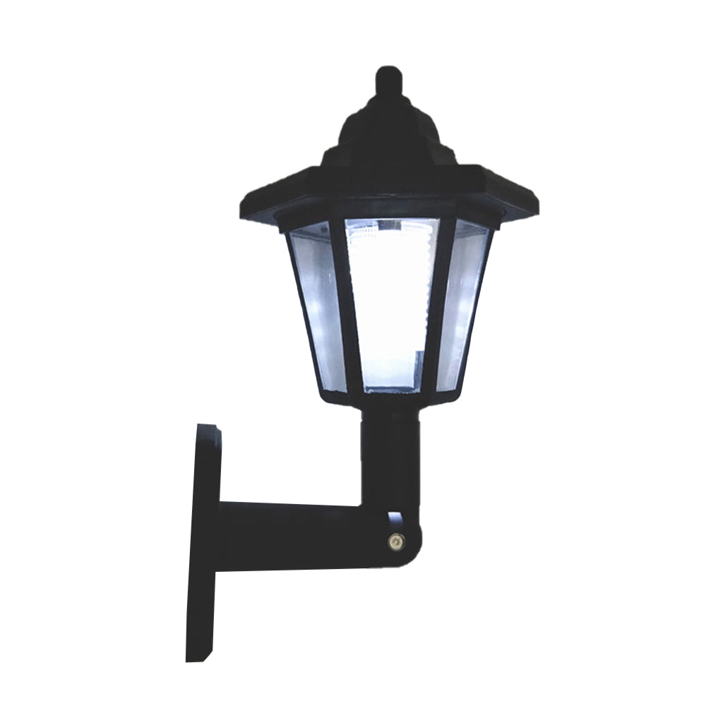 2 X White Solar Wall Lamp Outdoor Garden Decor