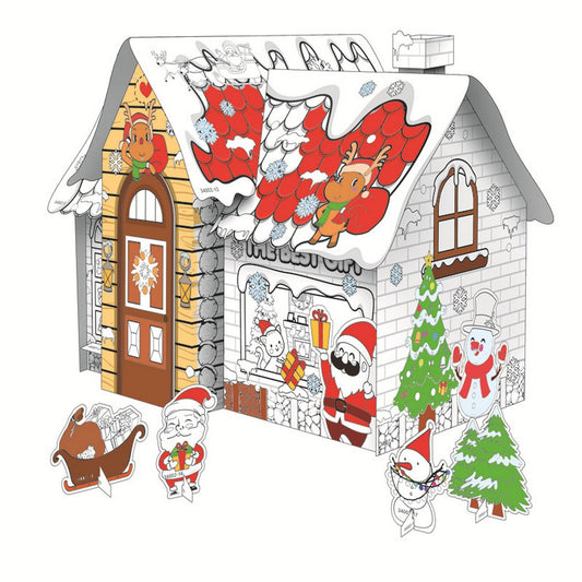 Kids Christmas House DIY Doodle Cardboard Houses Art Craft Set